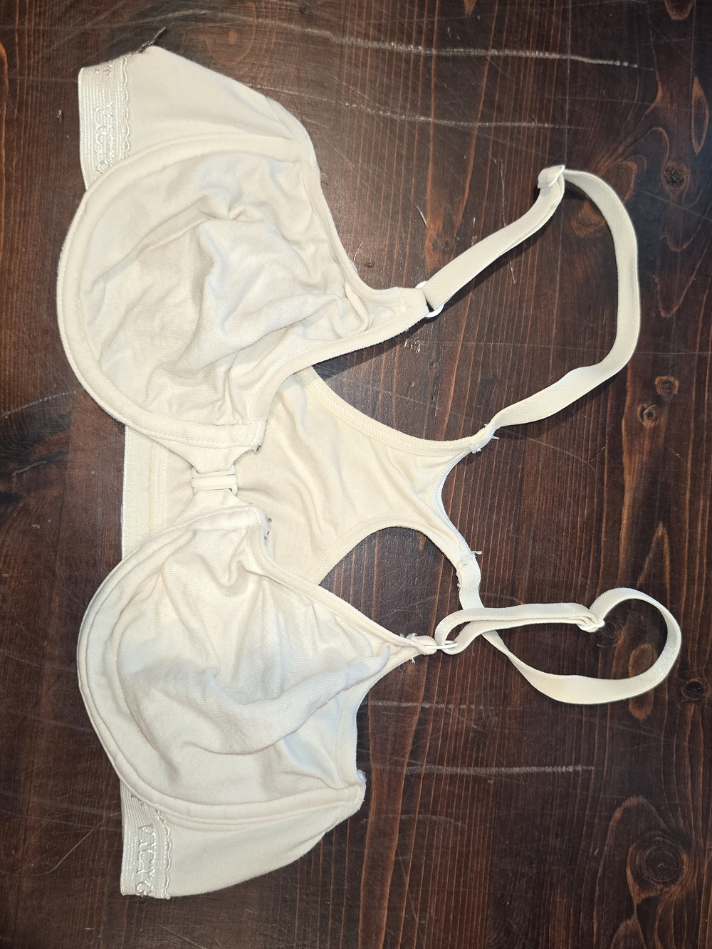 Victoria's Secret Off-White Front-Close Unlined Racerback Bra | Women's Size 34B